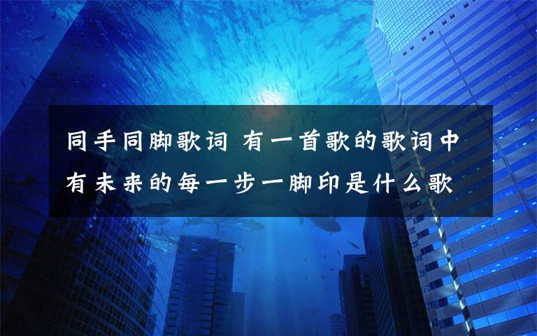 同手同脚歌词 有一首歌的歌词中有未来的每一步一脚印是什么歌