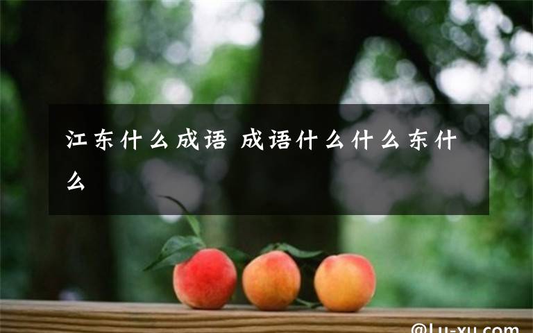 江东什么成语 成语什么什么东什么文章配图