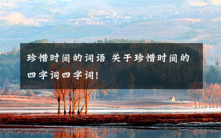 珍惜时间的词语 关于珍惜时间的四字词四字词!文章配图