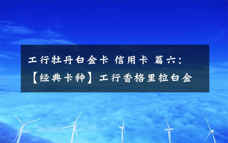 工行牡丹白金卡 信用卡 篇六：【经典卡种】工行香格里拉白金卡使用攻略