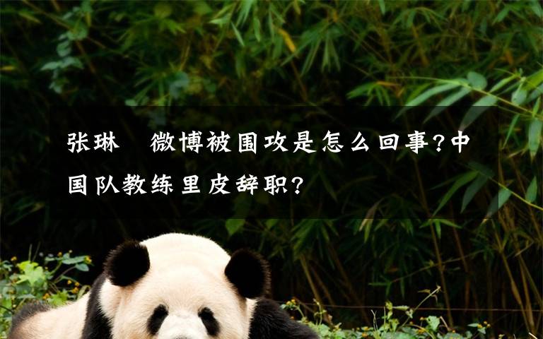 张琳芃微博被围攻是怎么回事?中国队教练里皮辞职?