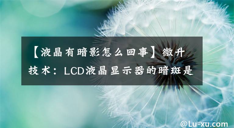 【液晶有暗影怎么回事】微升技术：LCD液晶显示器的暗斑是什么？