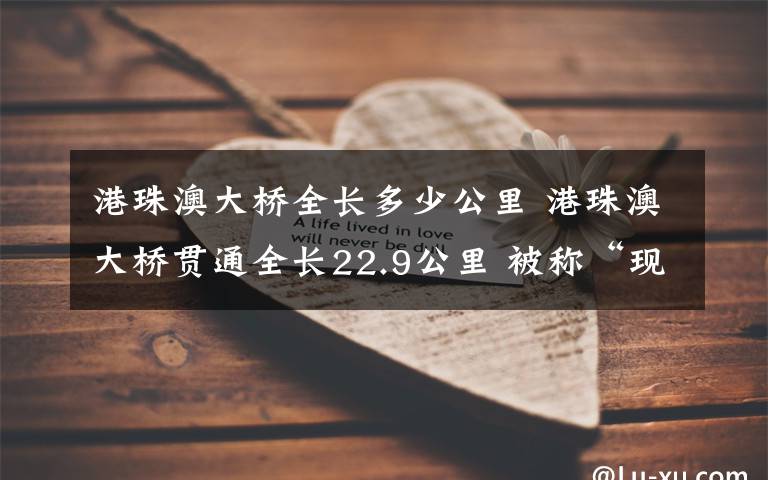 港珠澳大桥全长多少公里 港珠澳大桥贯通全长22.9公里 被称“现代世界七大奇迹”之一