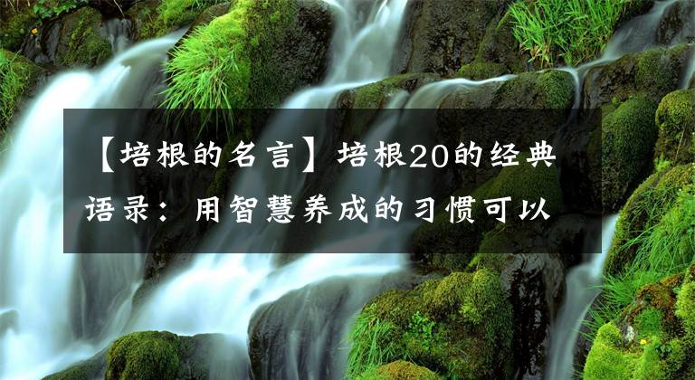 【培根的名言】培根20的经典语录：用智慧养成的习惯可以成为第二本性。