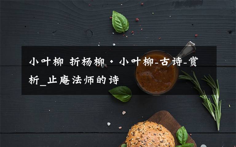 小叶柳 折杨柳·小叶柳-古诗-赏析_止庵法师的诗文章配图