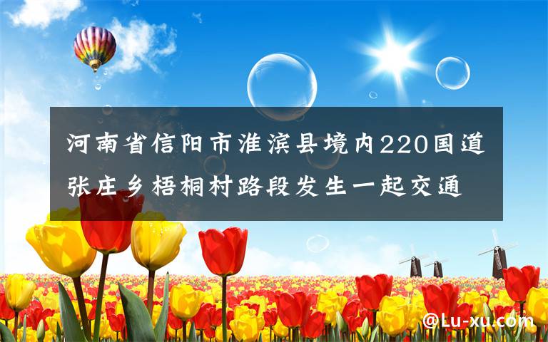 河南省信阳市淮滨县境内220国道张庄乡梧桐村路段发生一起交通事故，一辆皖KQ3062货车采取措施不