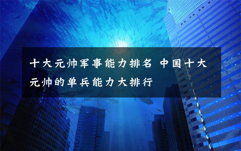 十大元帅军事能力排名 中国十大元帅的单兵能力大排行