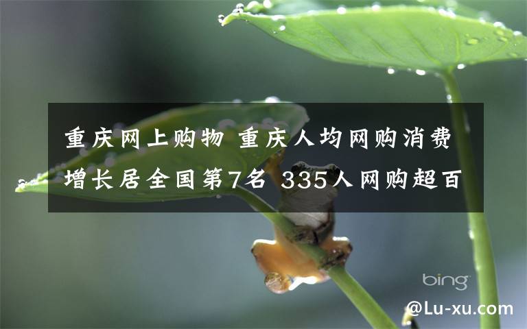 重庆网上购物 重庆人均网购消费增长居全国第7名 335人网购超百万元