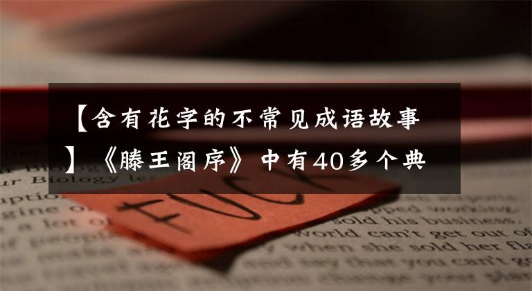 【含有花字的不常见成语故事】《滕王阁序》中有40多个典故，那么典故又起什么作用呢？