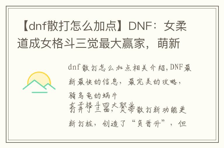 【dnf散打怎么加点】DNF：女柔道成女格斗三觉最大赢家，萌新入门技能加点分析推荐