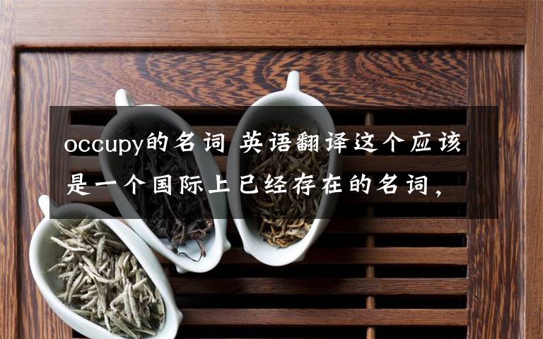 occupy的名词 英语翻译这个应该是一个国际上已经存在的名词，就是找不到中文是怎么翻译的。
