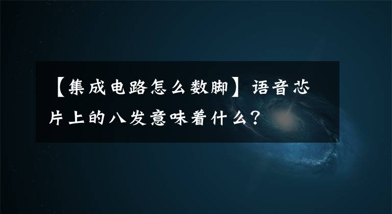 【集成电路怎么数脚】语音芯片上的八发意味着什么？