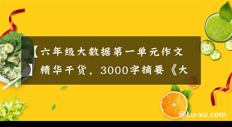 【六年级大数据第一单元作文】精华干货，3000字摘要《大数据时代》