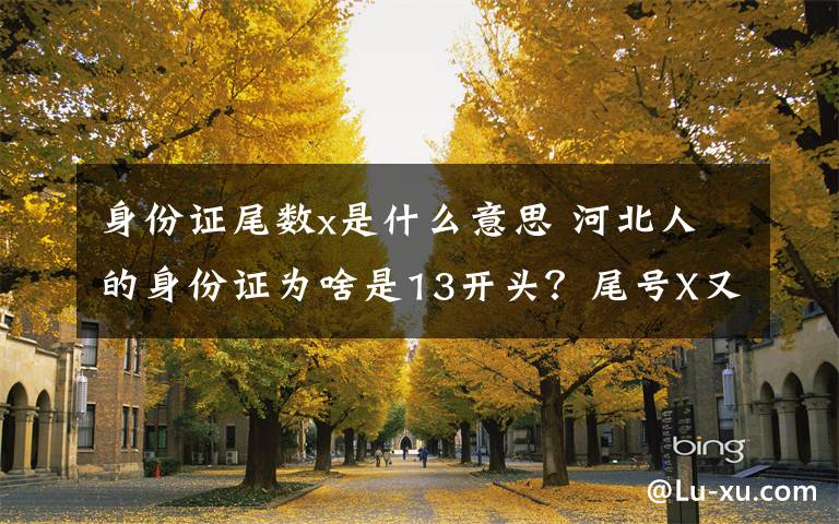 身份证尾数x是什么意思 河北人的身份证为啥是13开头？尾号X又是啥意思