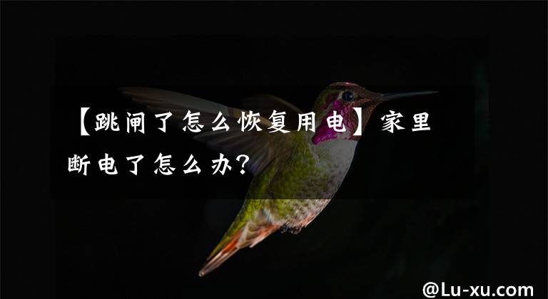 【跳闸了怎么恢复用电】家里断电了怎么办？