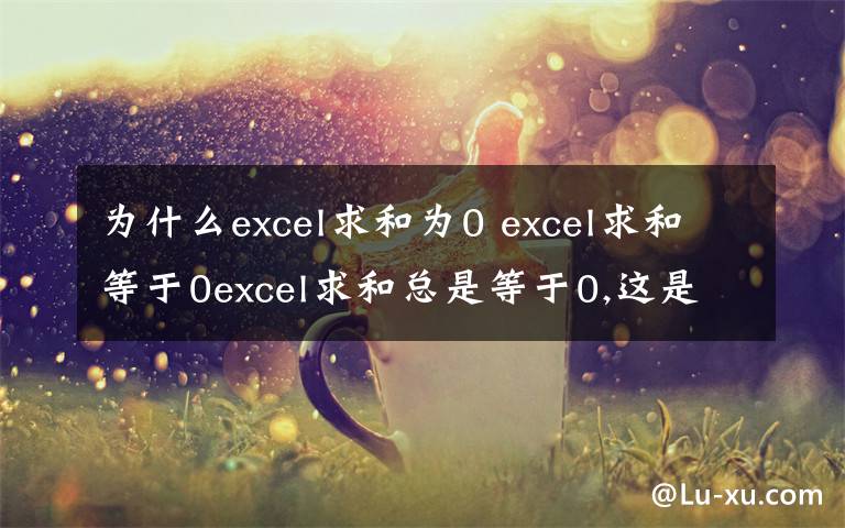 为什么excel求和为0 excel求和等于0excel求和总是等于0,这是怎么回事?那怎么一次把文本的全部都改成数值格式?