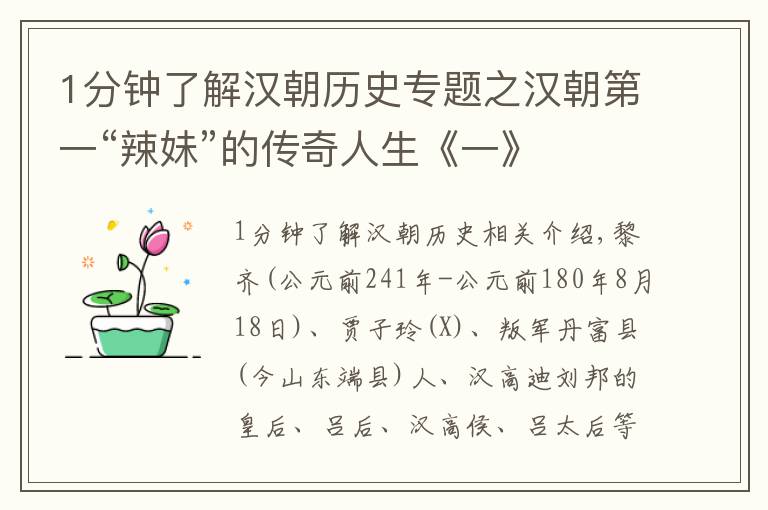 1分钟了解汉朝历史专题之汉朝第一“辣妹”的传奇人生《一》文章配图