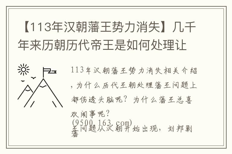 【113年汉朝藩王势力消失】几千年来历朝历代帝王是如何处理让自己头疼的藩王这个问题呢？