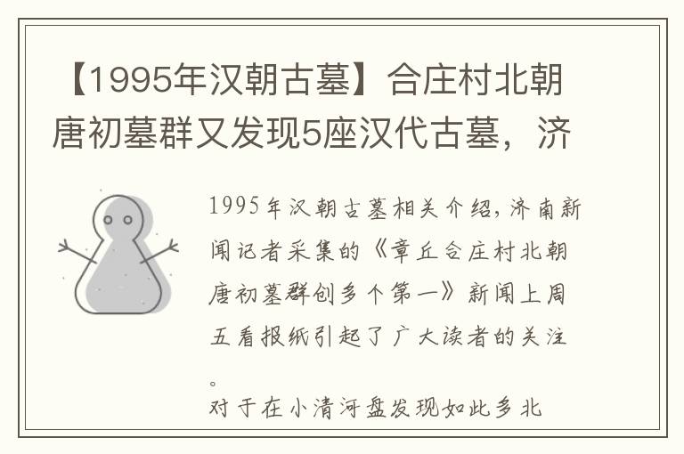 【1995年汉朝古墓】合庄村北朝唐初墓群又发现5座汉代古墓，济南报业记者独家探访