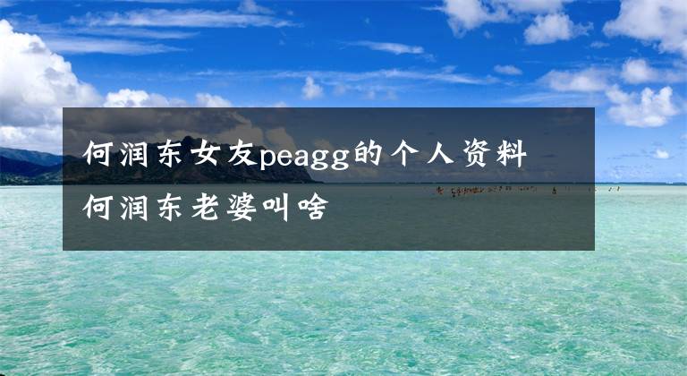 何润东女友peagg的个人资料 何润东老婆叫啥