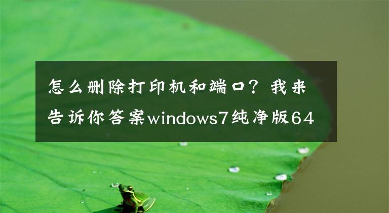 怎么删除打印机和端口？我来告诉你答案windows7纯净版64位系统中打印机驱动卸载的方法