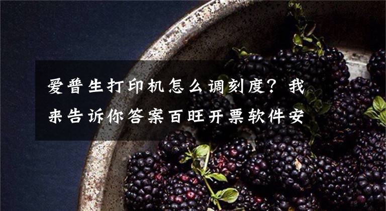 爱普生打印机怎么调刻度？我来告诉你答案百旺开票软件安装就是这么简单