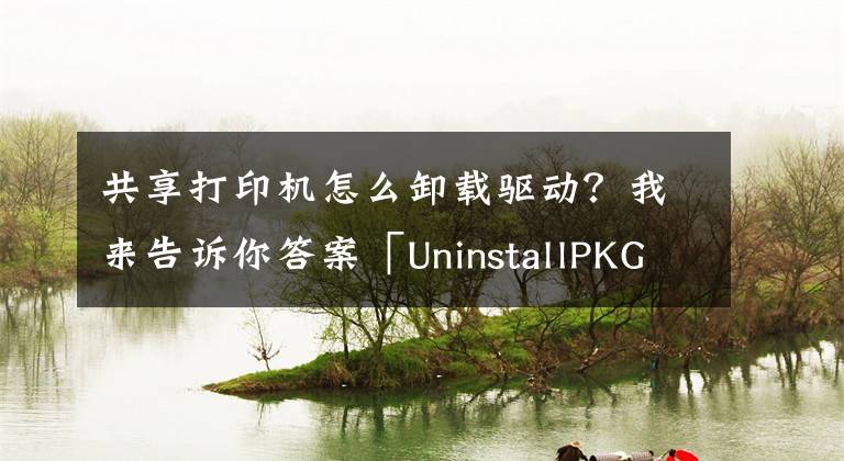 共享打印机怎么卸载驱动？我来告诉你答案「UninstallPKG疑难解答」如何通过删除打印机驱动程序来节省空间