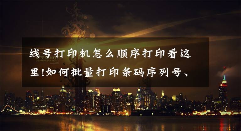 线号打印机怎么顺序打印看这里!如何批量打印条码序列号、流水码、SN码标签？