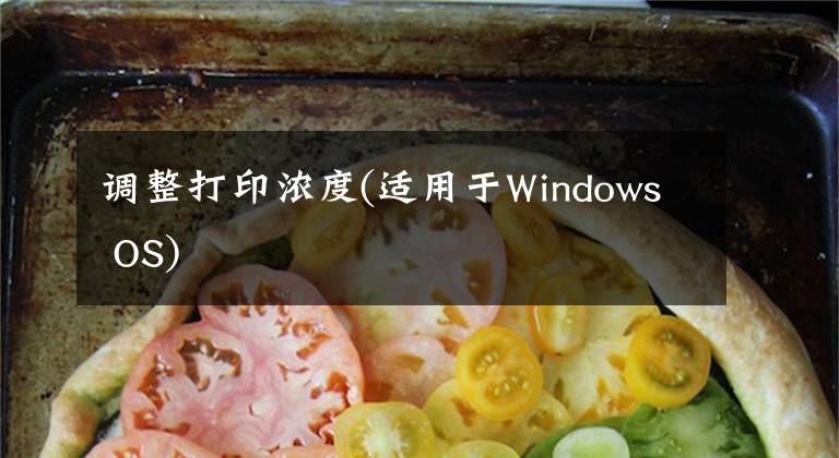 调整打印浓度(适用于Windows OS)