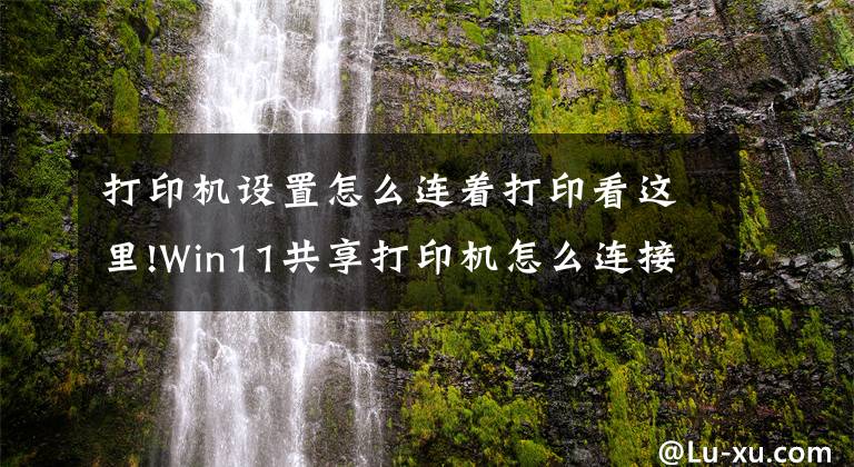 打印机设置怎么连着打印看这里!Win11共享打印机怎么连接，Win11共享打印机怎么设置