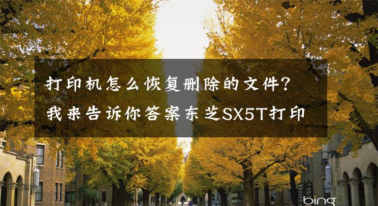 打印机怎么恢复删除的文件？我来告诉你答案东芝SX5T打印机清除缓存，恢复出厂设置。