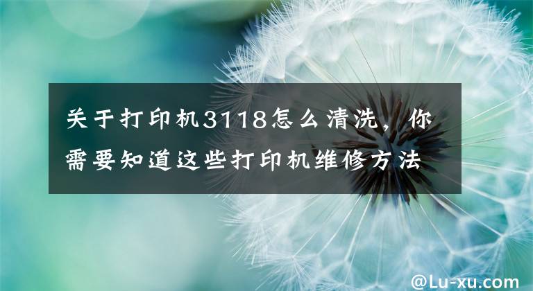 关于打印机3118怎么清洗，你需要知道这些打印机维修方法 打印机怎么清洁