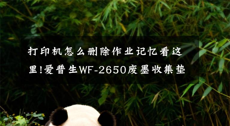 打印机怎么删除作业记忆看这里!爱普生WF-2650废墨收集垫已满集墨垫已满交替闪清零步骤图解