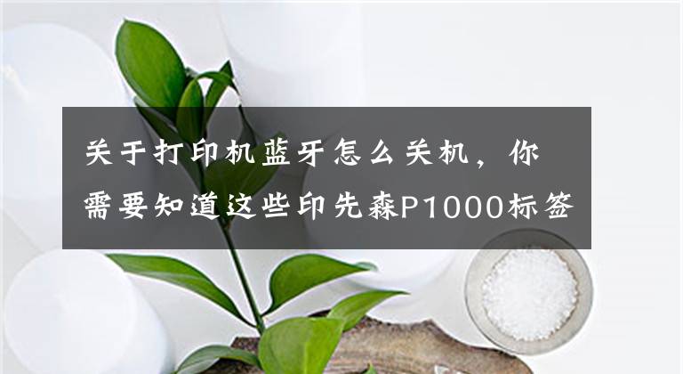 关于打印机蓝牙怎么关机，你需要知道这些印先森P1000标签打印机各功能部件说明