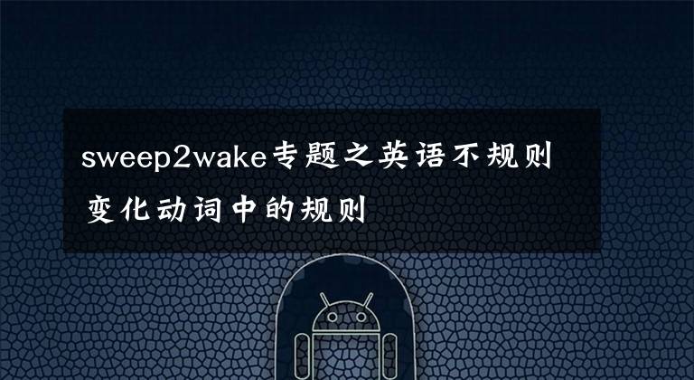 sweep2wake专题之英语不规则变化动词中的规则