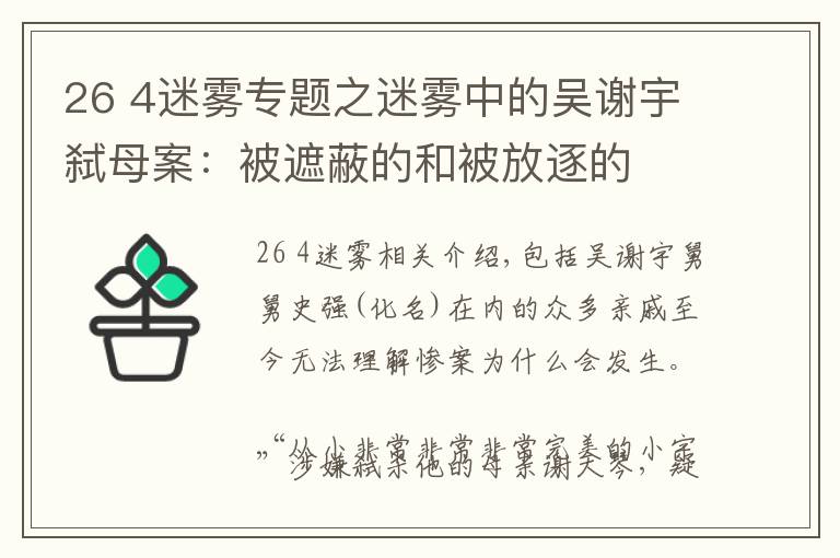 26 4迷雾专题之迷雾中的吴谢宇弑母案：被遮蔽的和被放逐的