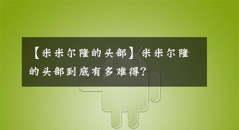 【米米尔隆的头部】米米尔隆的头部到底有多难得？