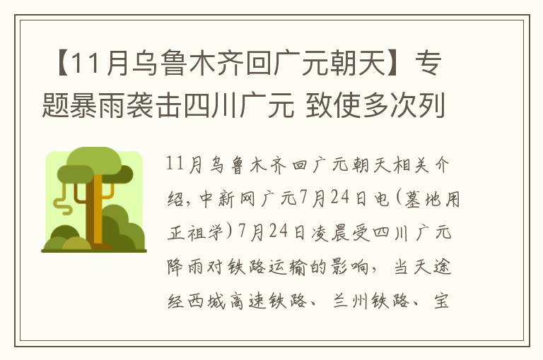 【11月乌鲁木齐回广元朝天】专题暴雨袭击四川广元 致使多次列车晚点