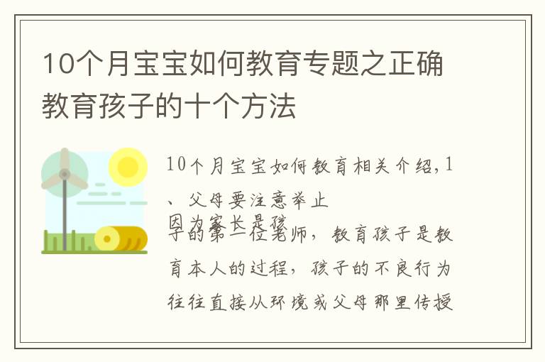 10个月宝宝如何教育专题之正确教育孩子的十个方法