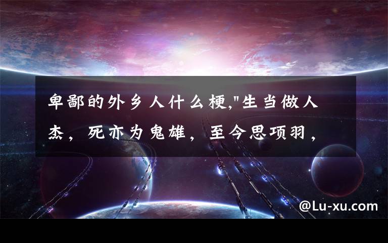 卑鄙的外乡人什么梗,