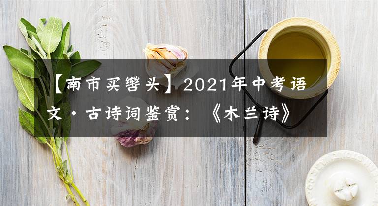 【南市买辔头】2021年中考语文·古诗词鉴赏：《木兰诗》