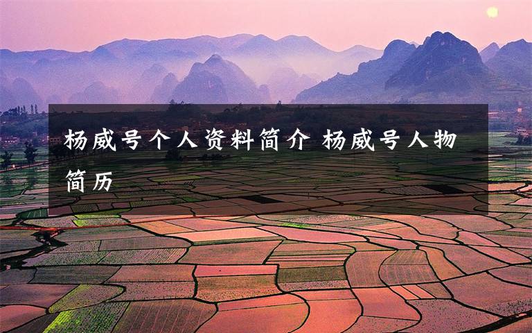 杨威号个人资料简介 杨威号人物简历