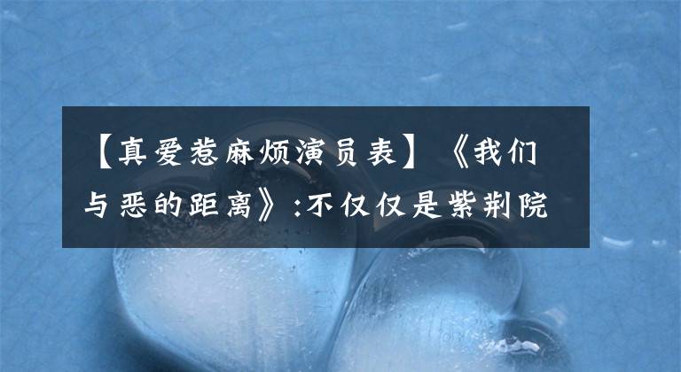 【真爱惹麻烦演员表】《我们与恶的距离》:不仅仅是紫荆院红，12年末口碑大爆炸。