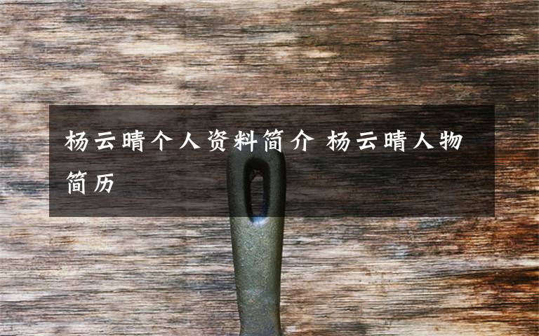 杨云晴个人资料简介 杨云晴人物简历文章配图
