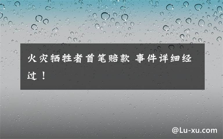 火灾牺牲者首笔赔款 事件详细经过！