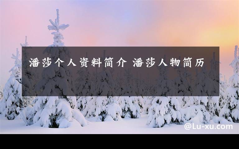 潘莎个人资料简介 潘莎人物简历文章配图