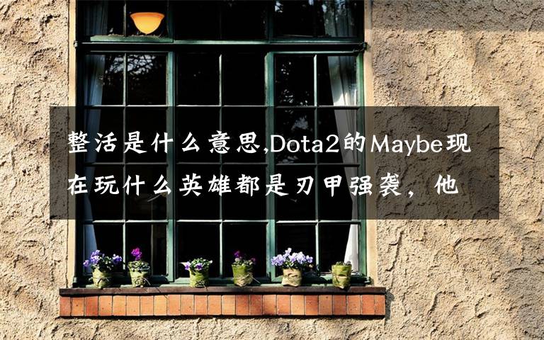 整活是什么意思,Dota2的Maybe现在玩什么英雄都是刃甲强袭，他这样是不是在