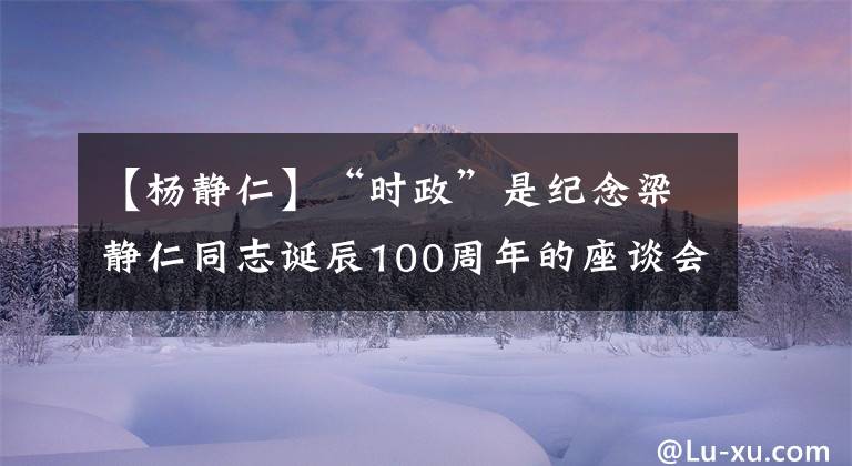 【杨静仁】“时政”是纪念梁静仁同志诞辰100周年的座谈会，王阳在北京出席。