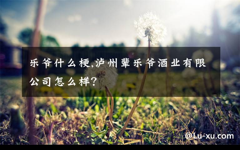 乐爷什么梗,泸州辈乐爷酒业有限公司怎么样？