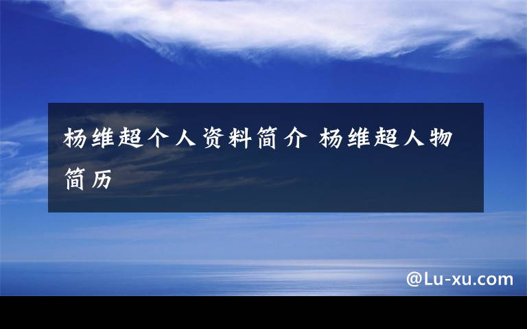 杨维超个人资料简介 杨维超人物简历文章配图